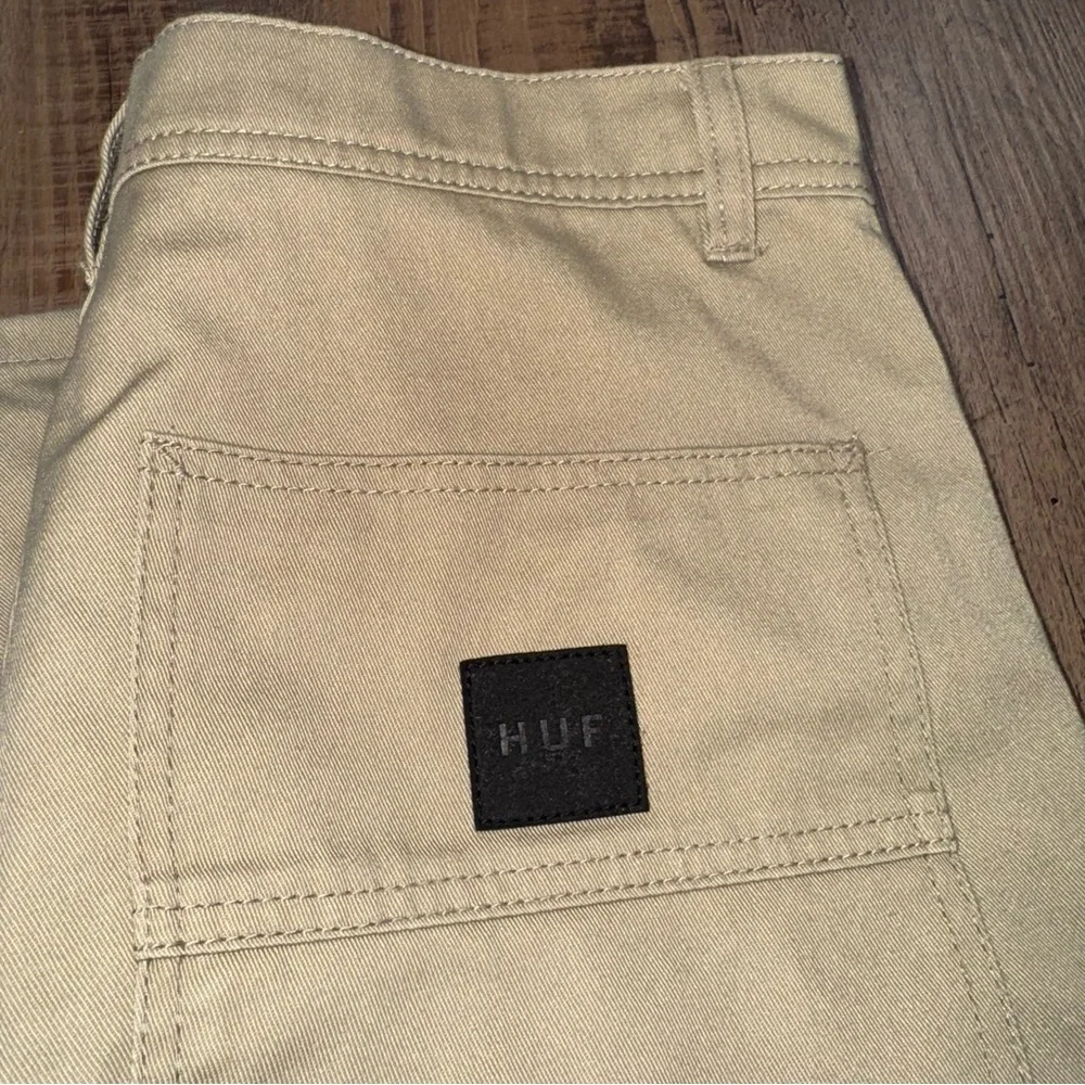 Huf Pants Men’s 34 Chino Brown Cotton Straight Leg Skater Streetwear - Picture 3 of 9